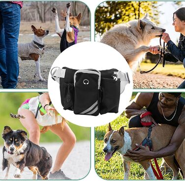 Сумка для собак, дихаюча, з регульованим поясом та кишенями на блискавці, для безручного тренування, зберігання під час бігу, походів, джогінгу, фітнесу, подорожей та щодня