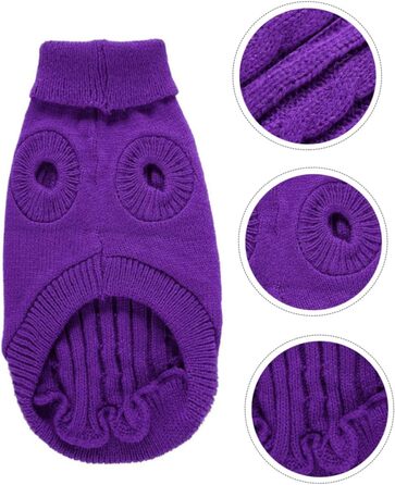 Пов'язка на голову для собак POPETPOP з акрилових волокон, тепла, для зими, миється, багаторазова (S, фіолетовий)