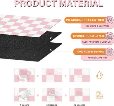 Килимок для годівлі котів та собак BLESWIN - антиковзкий килимок під миски для тварин, 71x42 см, чорно-білий