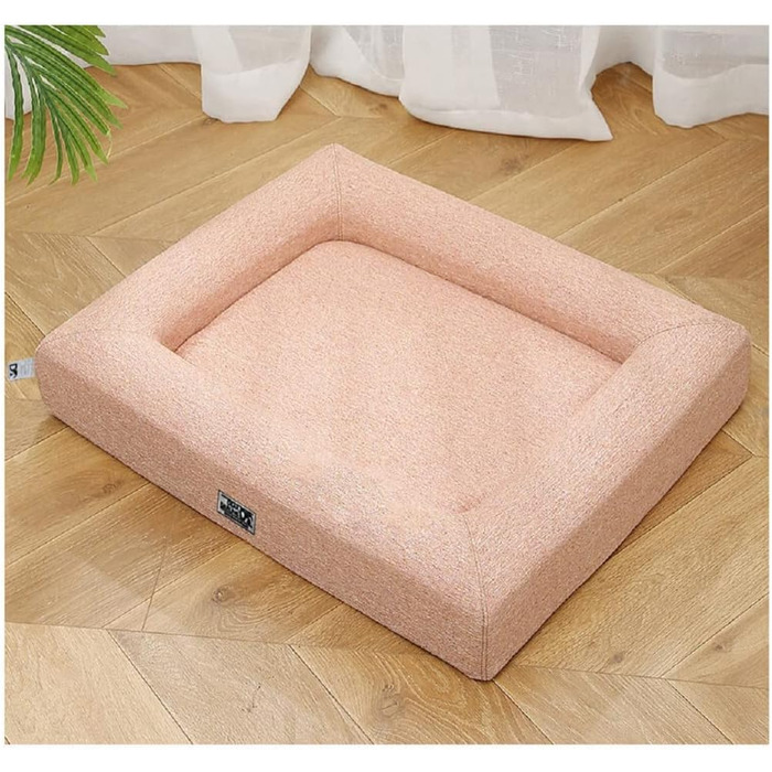 Ортопедичне розкішне ліжко для котів та собак Dear Darling DD-01 з memory foam, знімними чохлами та підтримкою природнього сну (XL, Абрикосовий)