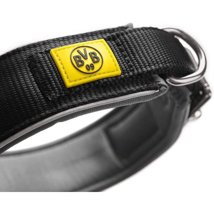 Нашийник для собак HUNTER Neopren Reflect BVB, світловідбиваючий, з підкладкою, чорний/жовтий, 45 см