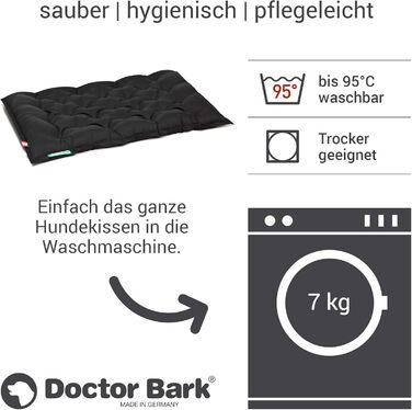 Ортопедичне собаче ліжко Doctor Bark Urban - для великих собак, 90x70 см, чорне, Made in Germany