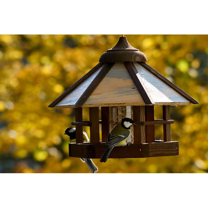 Дім для птахів Dobar® 21391e з годівницею, з дерева, камуфляж, 35x35x29 см