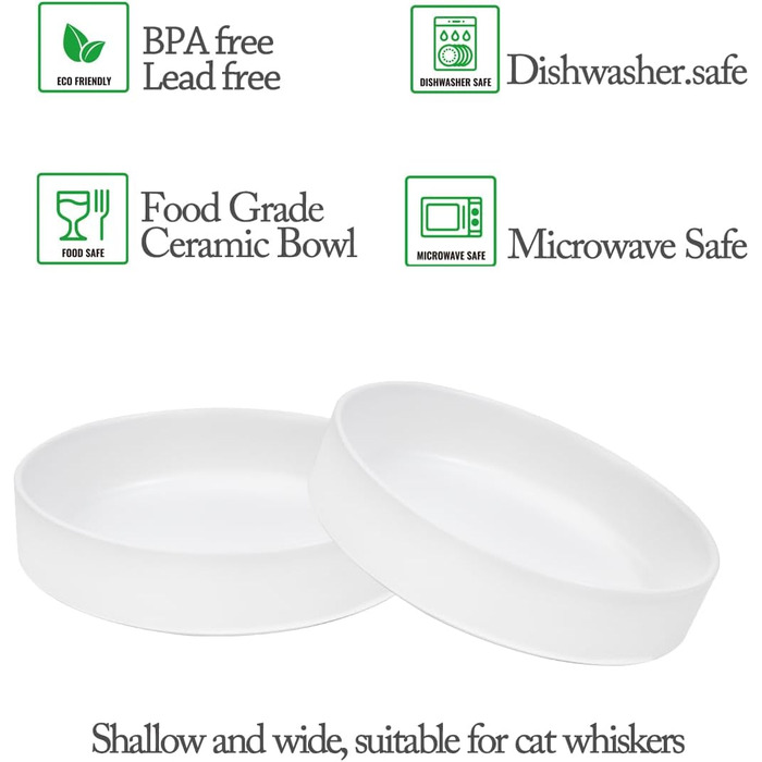 Котло propositionsми з кераміки для котів та кошенят, 15 x 4 см (білий)