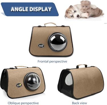 Транспортна сумка для кота/собаки PETCUTE, 41 x 25 x 27 см, складана, з вентиляційними отворами, підходить для середніх котів та маленьких собак, схвалена авіакомпаніями, темно-зелений (кавовий)