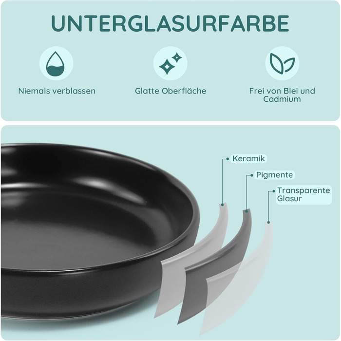 Набори мисок для котів SPUNKYJUNKY 3 шт. з кераміки, чорного кольору (300 мл)