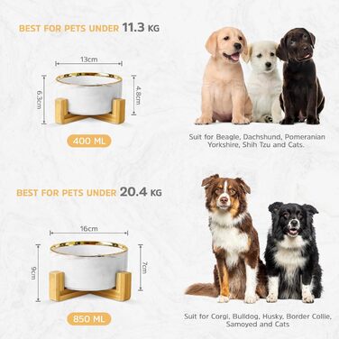 Підвищена годівниця для собак, кераміка, 850 мл | Тарілка для кота та собаки | Аксесуар для тварин