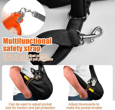 Сумка-кенгуру для собак та котів Tomkas, переноска для маленьких тварин, регульований ремінь, кишеня на блискавці, застібка-клипса (Сірий, M)