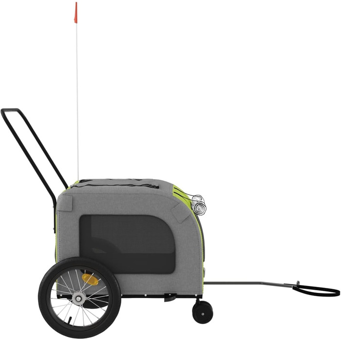 Причіп для тварин на велосипед, Оранжевий та Сірий, 63 x 121 x 65 см