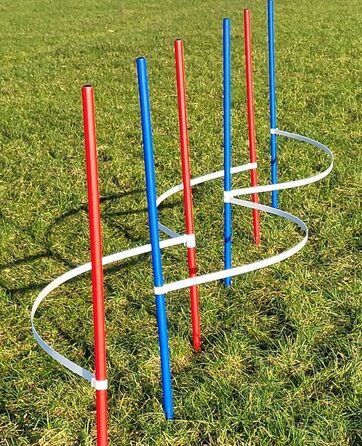 Набір для фристайлу Wuzzmann Agility: 4 боулінгові/тренувальні арки + 6 шлагбаумів (червоний/синій)