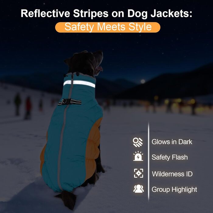 Зимова куртка для собак, тепла, водонепроникна, вітронепроникна, з флісу, для прогулянок та походів (Small, Синій та Оранжевий)