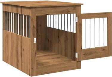 Клітка для собак у меблевому стилі vidaXL, артезіанський дуб, 64,5x80x71 см, стильне меблеве житло для собак