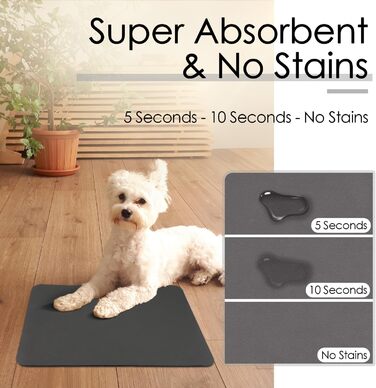 Килимок для годування собак та котів ThinkPet 60x40 см, силіконовий, неслизький, водонепроникний, сірий