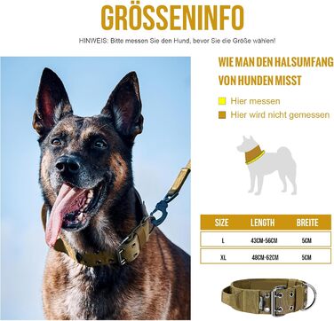 OneTigris Пояс для собак 5см з ручкою та патчем, великий розмір (XL, Коричневий)