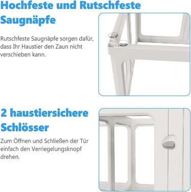 Кія для цуценят SISKEYCOOC 60 см з акрилового пластику, прозорий, з дверцятами, для собак середніх та маленьких порід, легкий у догляді, для дому, 10 шт. Білий, 9+1, висота 60 см