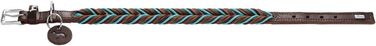 Нашийник HUNTER Solid Education Cord, 50 см, темно-коричневий/бірюзовий, нейлоновий