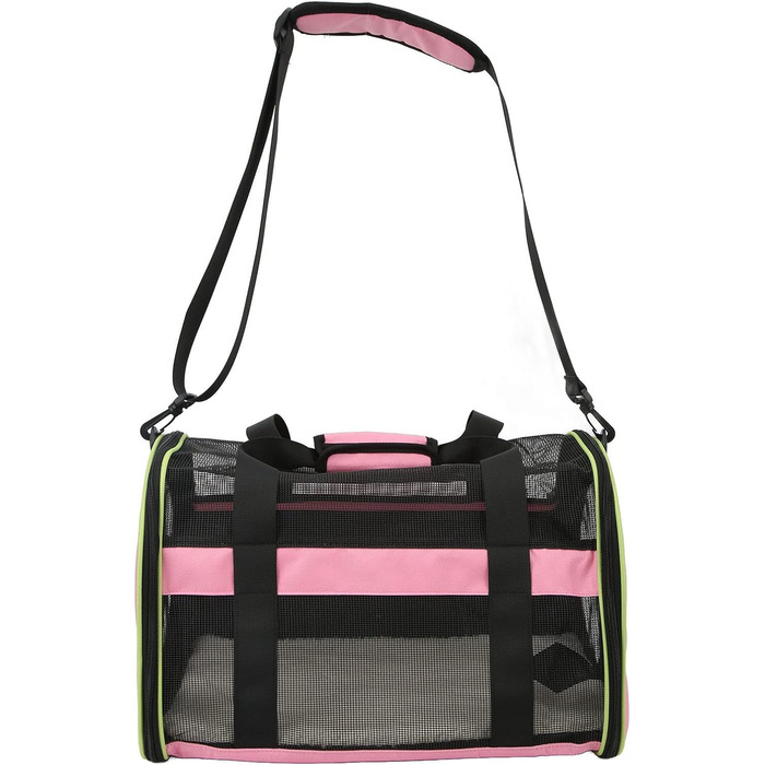 Сумка-переноска для тварин Cloimei Premium 600D Nylon, рожева, для подорожей, з вентиляцією, регульований ремінь
