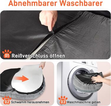 Ліжко для собак середніх та великих порід з високими бортиками, знімний та пральний чохол, кошик для собак, зручна подушка з роликом для шиї, неслизьке дно