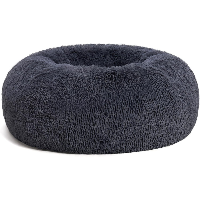 Ортопедичне ліжко для собак, кругле, м'яке, для собак та котів, 70 см, темно-сірий, 70x70x20 см