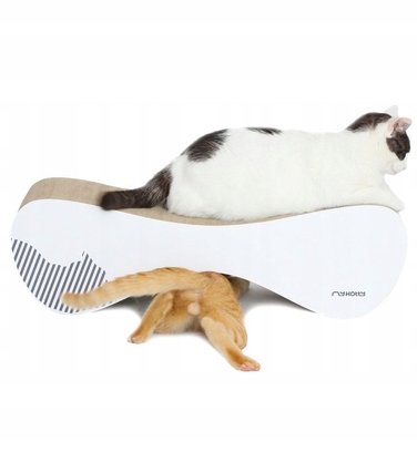 Картонна дряпалка myKotty біла, 71x21x25 см, для кошенят та дорослих котів