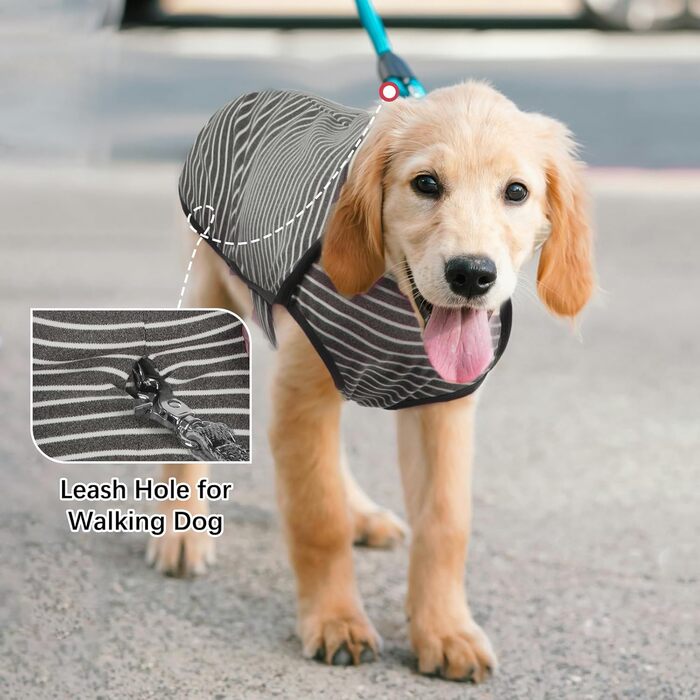 Зимовий одяг для собак ROZKITCH: теплий пуловер/комбінезон, захист від вітру, для маленьких, середніх та великих собак, сіро-білі смуги, 2XL (довжина спини: 22-25 дюймів)