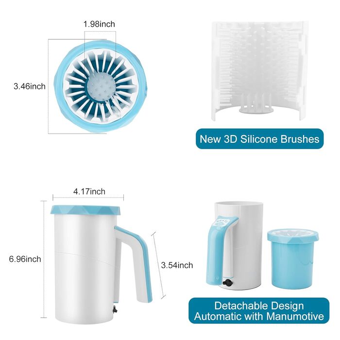 Автоматичний мийка лап для собак MYPIN, 7.4V, портативна, для великих собак та котів (блакитний)