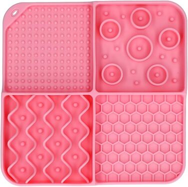 Килимок для собак - годівниця-головоломка 21x21 см, силікон, рожевий | Анти-головоломка, для повільного годування