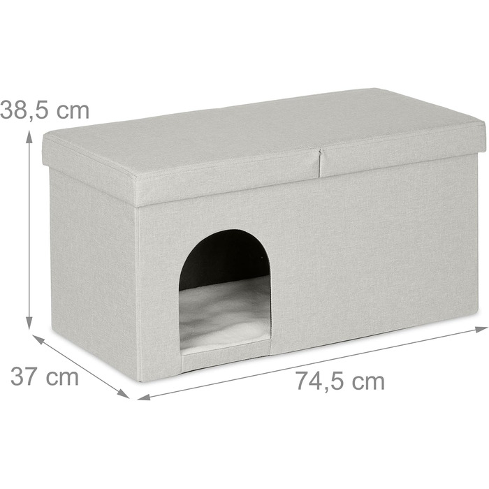 Кігтечка для котів Relaxdays, складана лавка, кімнатні меблі для тварин, притулок для котів, бежевий, 1 шт.