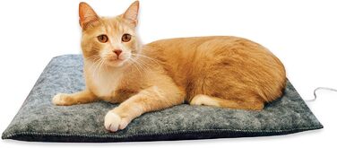 Обігріте котяче ліжко K&H Amazin Kitty Pad для дому, сіра миюча мат для котів, ловить шерсть і пил, 38,1x50,8 см