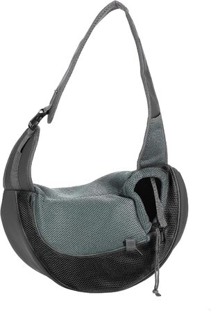 Сумка-переноска для собак та котів, чорна, з дихаючого матеріалу, складна, з регульованим ременем, для цуценят та малих тварин