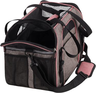 Транспортна сумка для собак та котів Flamingo Xandor Taupe, 48 x 25 x 33 см | Стильна та надійна переноска