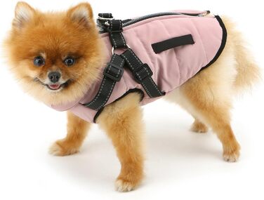 Теплий жилет для собак та котів SMALLLEE_LUCKY_STORE, флісова підкладка, спортивний дизайн, з поворотним кільцем, для чихуахуа, йоркширського тер'єра, рожевий xs