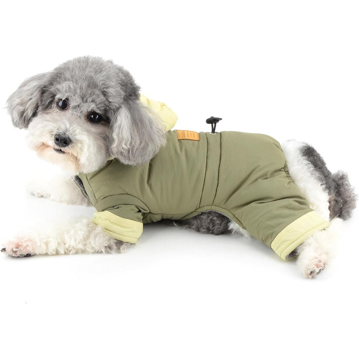 Флісова куртка для собак Ranphy з капюшоном, для маленьких собак, цуценят, з кільцем D, регульованим шнурком, утеплена, тепла, на осінь/зиму, для Чихуахуа, Йоркширського тер'єра, кота, сіра, L