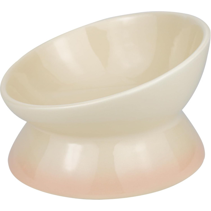 Підвищена годівниця для котів та собак Busnos, керамічна миска для води та їжі, жовта, 15.5x15.5x11 см