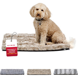 Ексклюзивне лежанка-ковдра для собак HS-Hundebett, м'яка, з наповнювачем, антиковзна, прана, 65x95 см, беж, вироблено в Німеччині