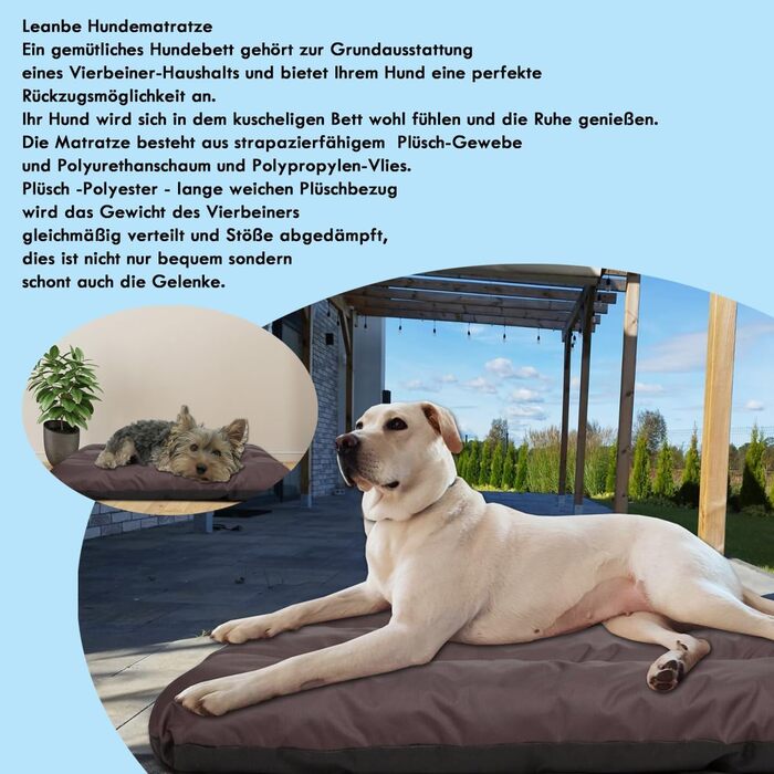 Килимок для собак, лежанка для собак, матрац для собак - зручний лежак для вашого улюбленця (60x50x6 см, Колір: Коричневий Оксфорд)