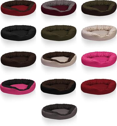 BedDog® Hundebett Sunny: велике овально-кругле лежанка для собак з Cordura, XXXL, RED-WINE (червоний), 150 x 120 x 23 см