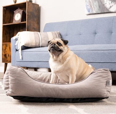 Крісло-лежанка для собак середніх порід – лежанка-кошик, водонепроникна, міцна, сіра, 75 x 55 x 20 см