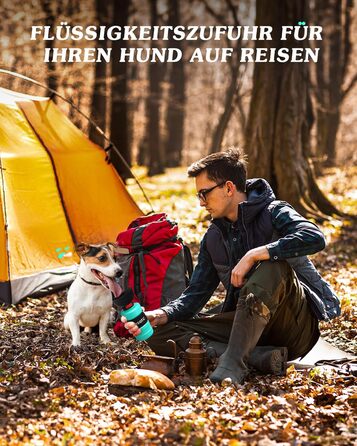 Складана пляшка для води для собак Lesotc 800 мл, вишнево-блакитна, для прогулянок, подорожей та кемпінгу