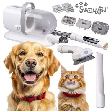 Набір для грумінгу тварин 8-в-1: машинка для стрижки, пилосос для шерсті, фен та щітка