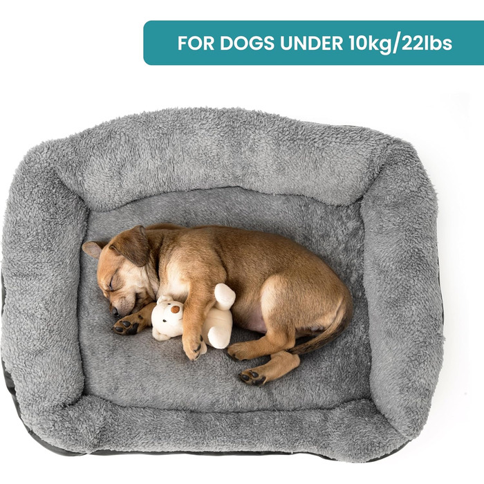 М'яке ліжко для собак та котів BELLE VOUS чорного кольору з антиковзною основою - водонепроникна піна з ефектом пам'яті для середніх та маленьких собак/котів, придатне для прання в пральній машині