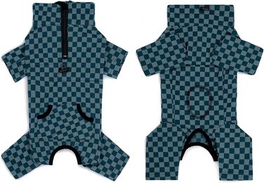 Теплий флісовий зимовий одяг для собак - теплий піжамний комбінезон з коміром для собак маленьких та середніх порід, блакитний (L)