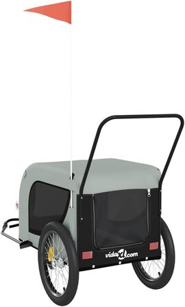 Причіп для велосипеда для собак Сірий та Чорний, Oxford-Gewebe та залізо, LH82049