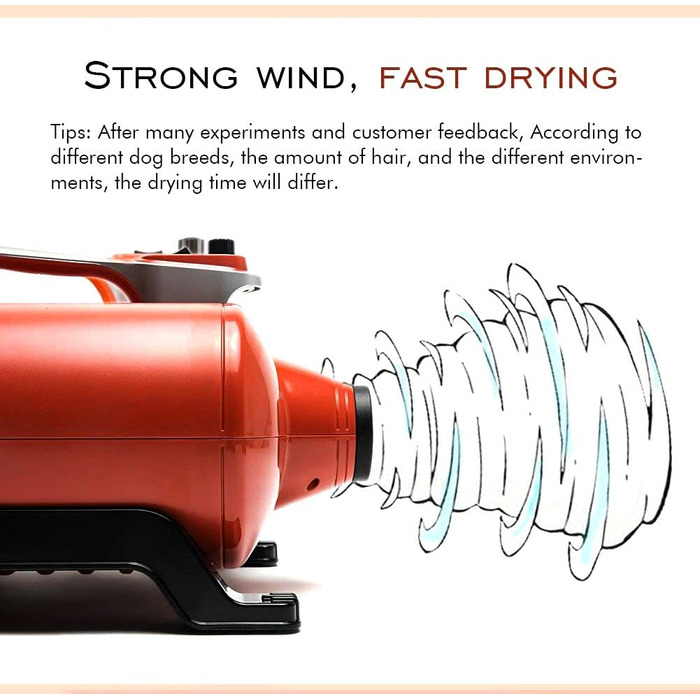 Сушарка для собак Shernbao Dualmotor - професійна фен для висушування шерсті домашніх тварин, 6.0 HP, 3000W, регулювання потужності