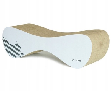 Картонна дряпалка myKotty біла, 71x21x25 см, для кошенят та дорослих котів