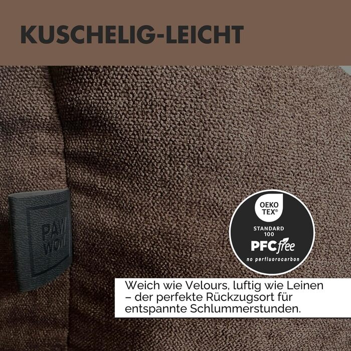 Ортопедичне ліжко для собак Emma | Ліжко-кошик для маленьких та середніх собак (Колір: коричневий, 105x75 см)