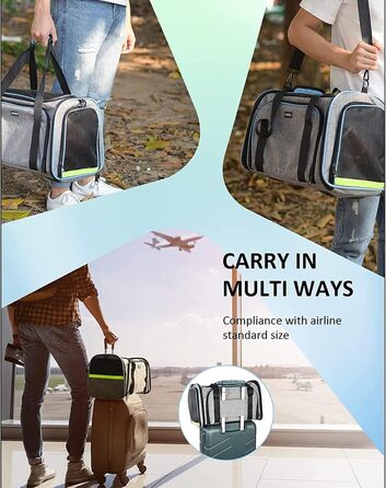 Транспортна сумка для тварин: переноска для котів та собак, сіра/світло-блакитна