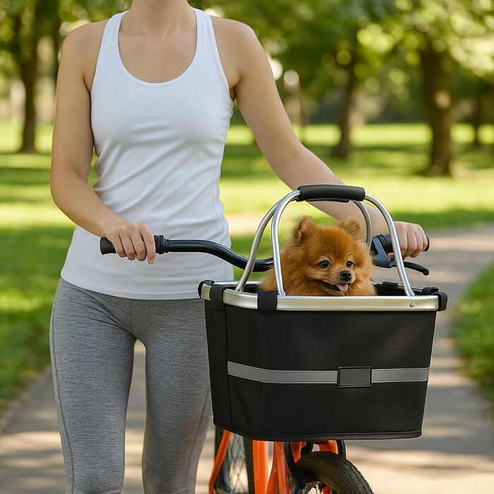Кошик для велосипеда на кермо, для собак, для покупок, подорожей та пікніків, з адаптером для керма