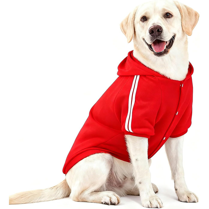 Теплий пуловер для собак NAMSAN, зимовий одяг для великих собак, червоний, худі, 4XL