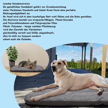 Килимок для собак, лежанка для собак, матрац для собак - сірий Oxford, розмір M (90x60x8 см)